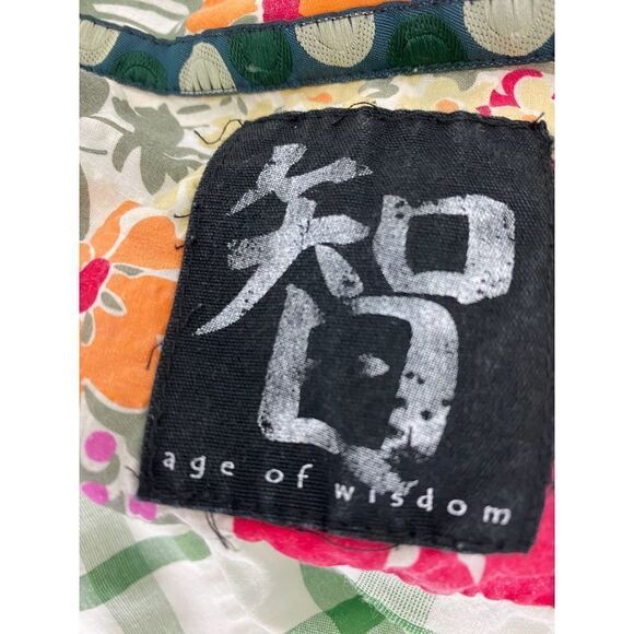 Age of Wisdom Pearl Snap Checkered Shirt Contrasting Floral Collar - Medium - Picture 10 of 10